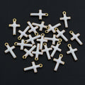 Tiny Enamel Cross Pendant Charms in Eight Color Options view 6