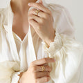 Gold Open Geometric Rings Chain Braid Or Openwork Styles view 6