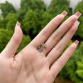 Silver Tone Geometric Origami Crane Outline Stud Earrings view 2