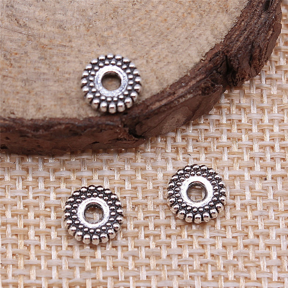 7x7x2mm 0.4g Multi Color Zinc Alloy Flat Round Spacer Beads for DIY Bracelet Jewelry Making