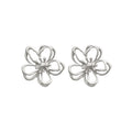 Open Outline Flower Stud Earrings in Four Pastel Colors view 5