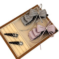 Satin Ribbon Bow Banana Claw Clip Rhinestone Center view 5