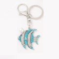 Rhinestone Tropical Fish Keychain Silver Tone Pearl Accent view 5