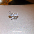 Silver Tone Crystal Butterfly Clip On Earrings Statement Jewelry view 4