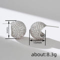 Pave Crystal Ball Stud Earrings Gold Or Silver Tone view 4