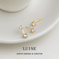 Gold-Tone Dual-Wear Clear Round Stone Stud Earrings view 4