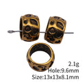 Antique Gold Irregular Pattern Extra Large Hole Metal Bead view 3