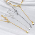 Adjustable Heart Tip Extension Chains in Three Metal Finishes view 1