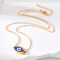 Gold Tone Open Lash Enamel Evil Eye Pendant Necklaces view 5