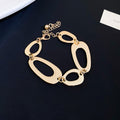 Irregular Open Oval Metal Necklace Bracelet Earrings view 9