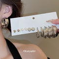 Metal Heart Ball Knot Stud And Hoop Earring 12-Piece Set view 4