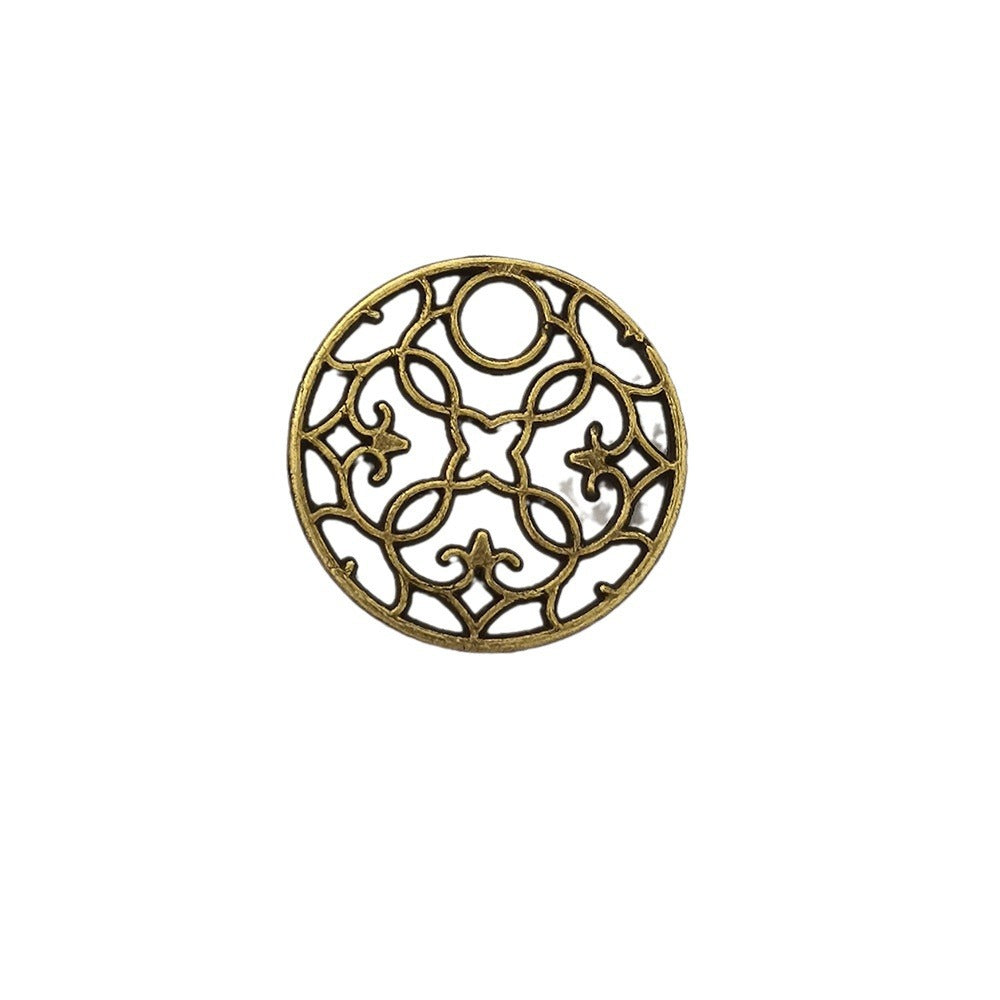 20mm Round Floral Vine Alloy Charm Pendant