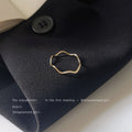 Gold Tone Slim Round Wave And Chain Pattern Rings In Three Styles view 7