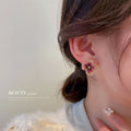 Layered Sequin Flower Stud Earrings in Four Colors view 3