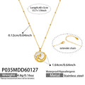 Phoenix Relief Shell Disc Pendant Necklace Gold Steel view 6