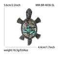 Abalone Shell Turtle Brooch in Detailed Metal and Crystal Design view 6