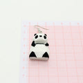 Black and White Panda Figural Drop Earrings with Silver Tone Hooks view 2