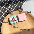 Resin Cat Picture Frame Keychains Silver Clasp 5 Colors view 2