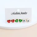 Heart Evil Eye Mini Stud Earring Three Pair Sets in Three Colorways view 4