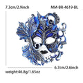 Jeweled Masquerade Mask Brooch in Seven Enamel Colors view 8