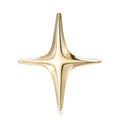 Polished Four Point Starburst Brooch in Two Metal Tones view 1