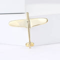 Polished Metal Airplane Brooch Silver and Gold Finish view 2