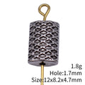 Lattice Rectangle Bead In Antique Silver For Jewelry Making view 3