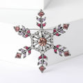 Geometric Crystal Snowflake Brooch in Green or Pink view 7