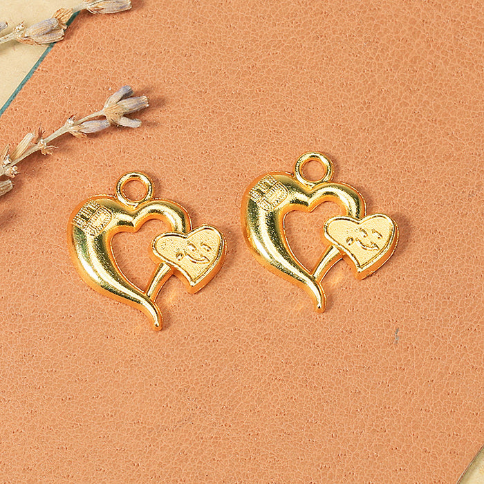 22x21mm Double Heart Alloy Charm Pendant