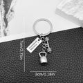 Eight Antique Silver Fitness Equipment Metal Keychain Designs view 12