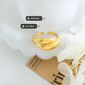 Gold and Silver Open Crossover Dome Ring Wide Band Style view 2