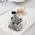 Rhinestone Fox Cat and Dog Tassel Clip Keychains in Five Designs view 8