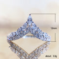 Marquise Clear Stone V-Shaped Ring In Polished Silver Tone view 5