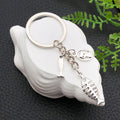Antique Silver Cat and Fish Bone Metal Keychain Charm view 4