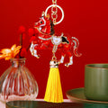 Red Money Horse Keychains with Six Color Tassel Options view 9