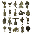 Gold-Tone Wine Theme Metal Charms with 26 Listed Options view 1