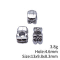 Teddy Bear Large Hole Bead in Antique Silver Metal Finish view 3