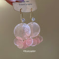Translucent Disc Cluster Hook Earrings In Three Colors view 4