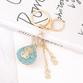Rhinestone Dollar Money Bag Keychain Gold Metal Charm view 8