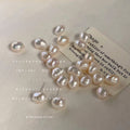 White Baroque Irregular Freshwater Pearl Stud Earrings Pair view 4