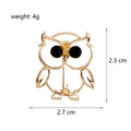 Black Silver Tone Owl Polished Two Designs Metal Brooch Pin view 2