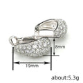 Silver Tone Crystal Pave Teardrop Huggie Earrings Polished Statement Fashion Jewelry view 4