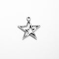 Open Double Star Alloy Pendant Charm in 2 Finishes view 4
