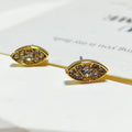 Gold and Silver Tone Crystal Blue Evil Eye Stud Earrings view 7