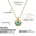 Ocean Scene Round Pendant Necklace in Seven Gold Tone Designs view 10