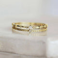 Double Layer Green Stone Beaded Stack Alloy Finger Rings view 6