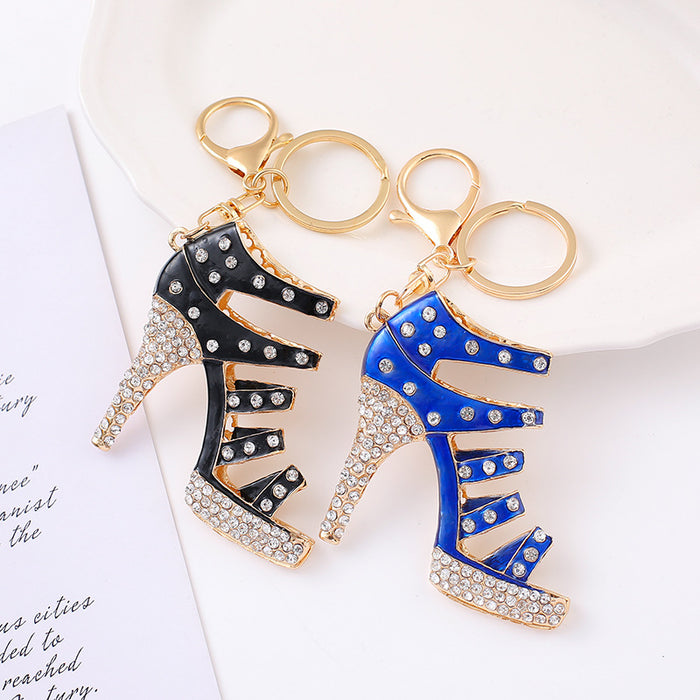 Rhinestone High Heel Keychain Metal Stiletto Bag Charm