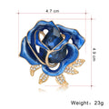 Red Gold Tone Rose Crystal Enamel Two Designs Metal Brooch Pin view 2