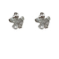 Silver Liquid Metal Irregular Flower Stud Earrings view 5