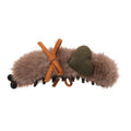 Soft Faux Fur Heart Bow Claw Clip Two Color Styles view 5
